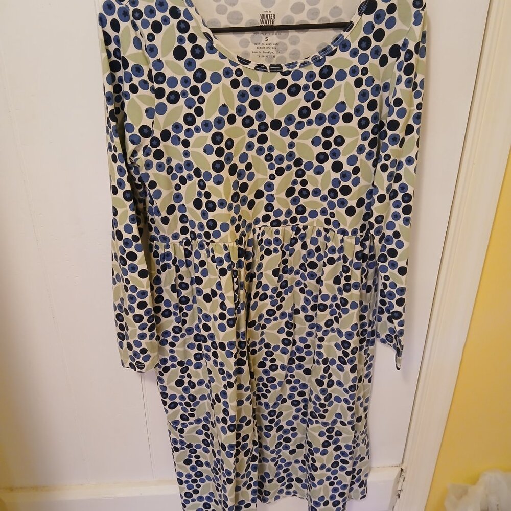 Winter Water Factory Helsinki Dress Berries Print, Organic Cotton Women's S